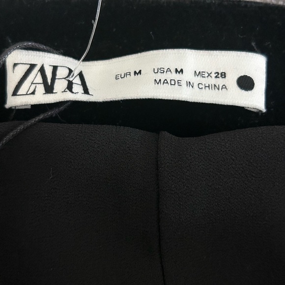 Zara Black Velvet with Rhinestone Mini Skirt Size Medium NWT - Picture 3 of 7